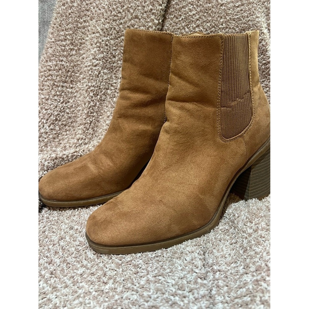 Dr. Scholl's Tan Suede Block Heel Chelsea Booties-SIZE 9 - Picture 2 of 9